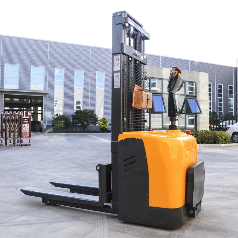 Lifting Semi Electric Stackers Pallet Stacker Walking Type Electric Battery Self Loading Stacking Truck Forklift