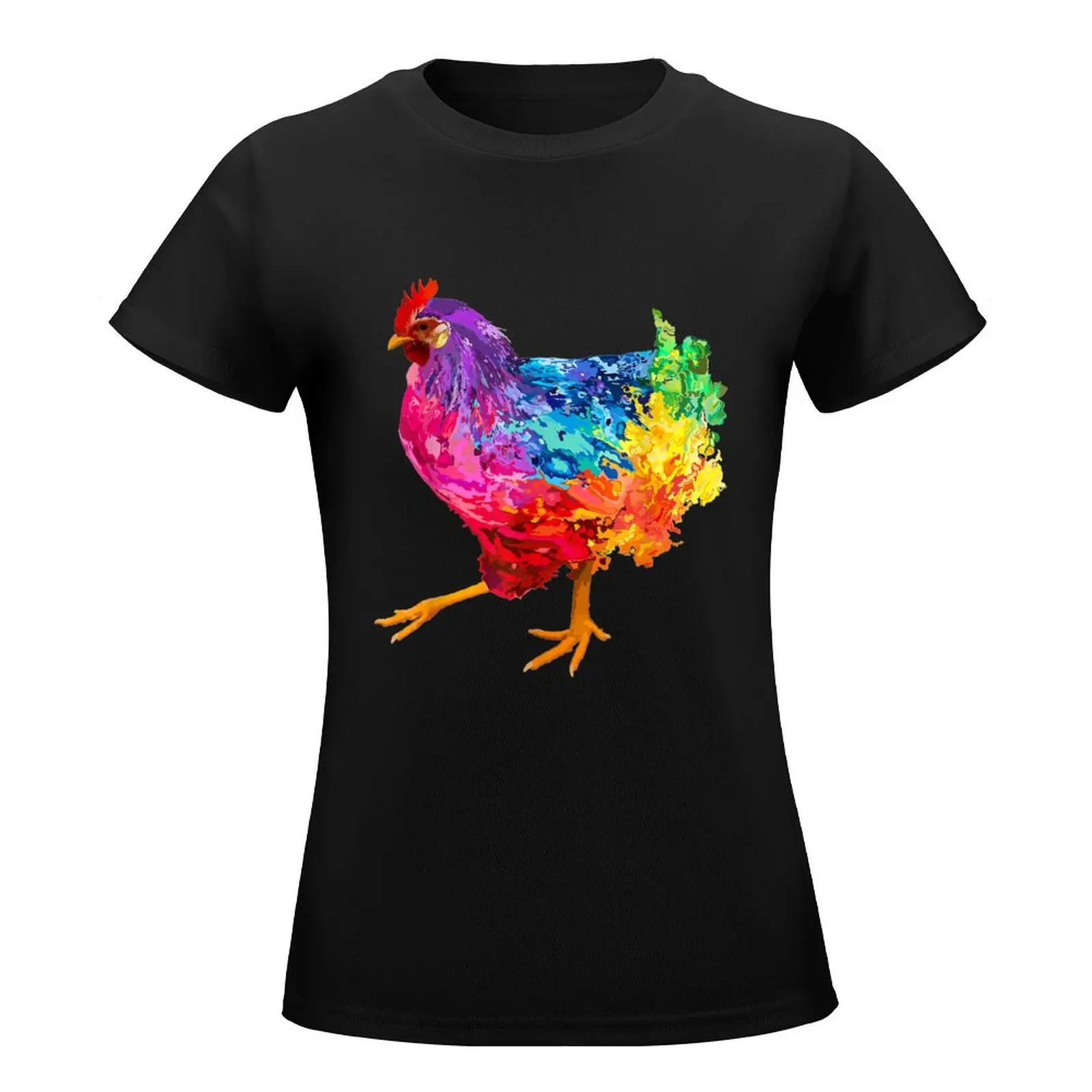 Chicken Lover Gifts Chicken Womens Colorful Cool Hen Mens T-Shirt graphics white t shirts for Women