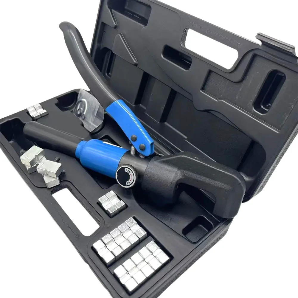 Hydraulic Crimping Tools Cable Lug Crimper 8 Tons 4mm² to 70mm² Electrical Terminal Cable Wire Tool Kit with 9 Die