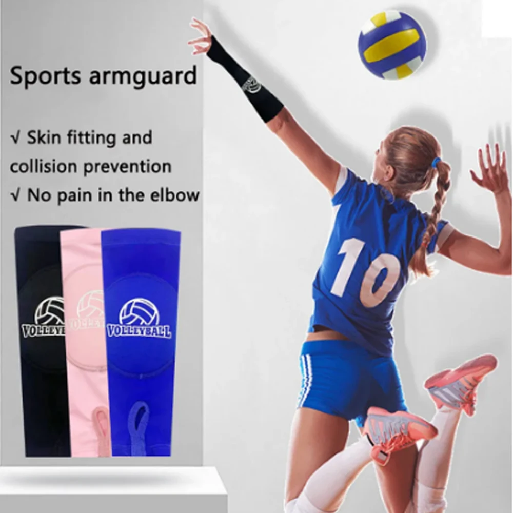 1Pair Volleyball Padded Passing Forearm Hitting Sleeves, Arm Sleeves and Wrist Support with Protection Pad for Girl Boy Adult