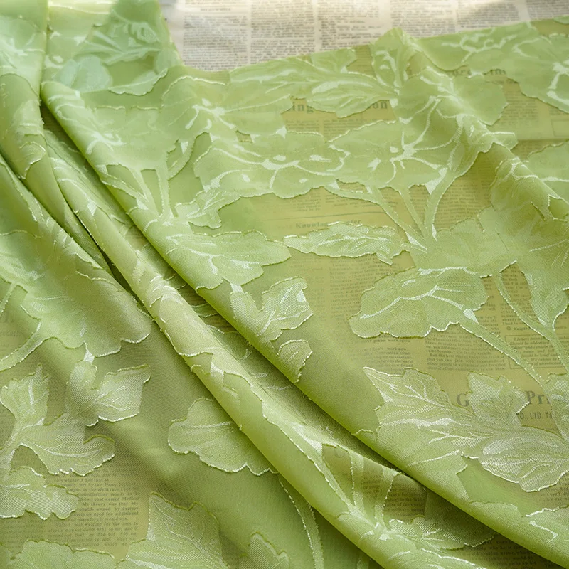 Summer Breathable Jacquard Chiffon Fabric for Clothing Dress and Shirt Sewing By The Meter