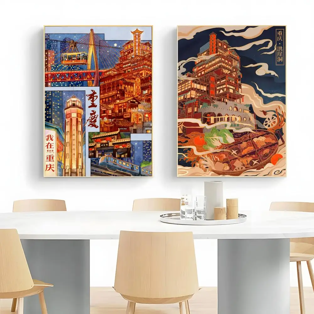 Scenic City C-Chongqing Poster Wall Art Print Decorative Mural Home Decor Gift Unframed