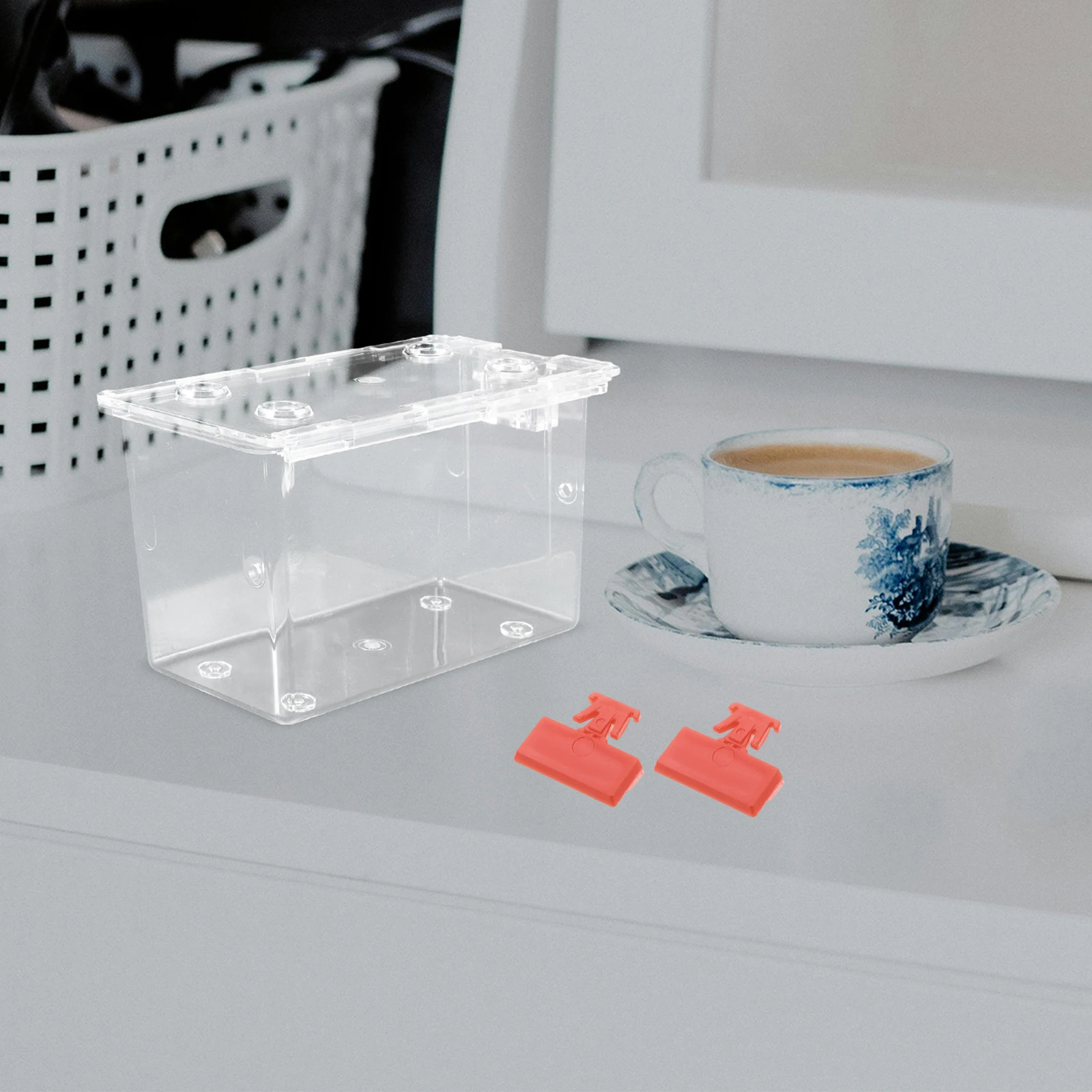 

Plastic Storage Box With Latch Lock Clear Card Organizer Case For Kids Cards Pencil Crayon Holder Travel Game Accessories