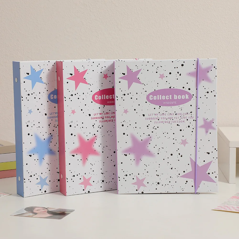 MINKYS Kawaii My Star A5 Kpop Photocard Binder Coletar Titular do cartão do livro Idol foto Photocard Álbum Papelaria