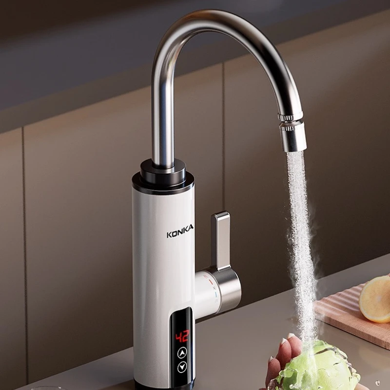 Rubinetto scaldabagno elettrico istantaneo, rubinetto per riscaldamento rapido in acciaio inossidabile 304 con controllo costante della temperatura per cucina