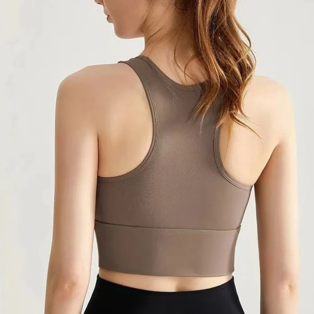 

Эластичный спортивный бюстгальтер с высокой степенью поддержки, топ для йоги с эффектом пуш-ап, быстросохнущее нижнее белье для фитнеса и тренировок