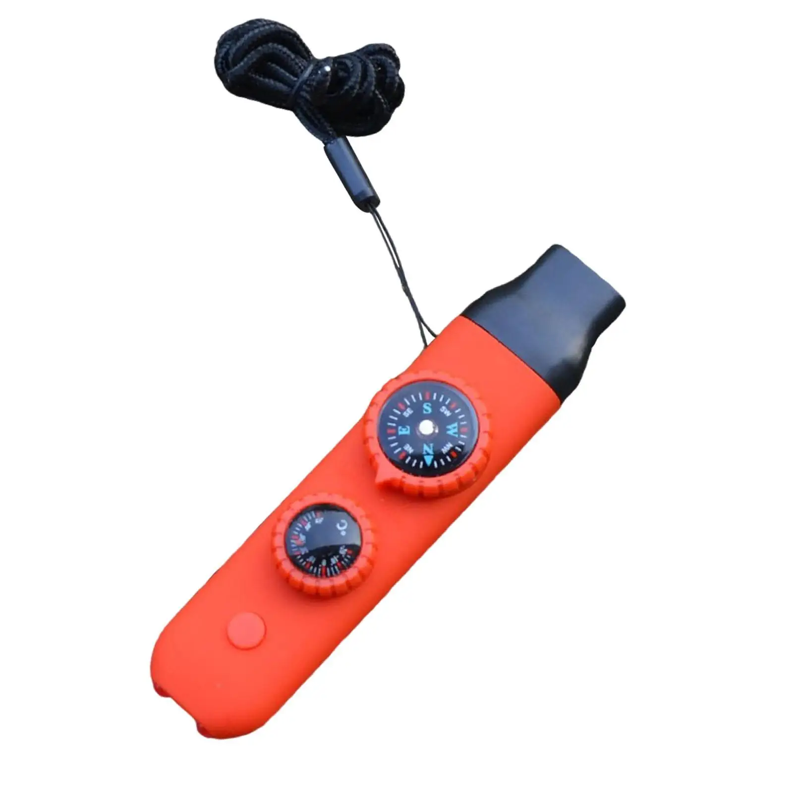 Multifunctional Portable Outdoor Equipment Survival Whistle Thermometer Compass Flashlight for Fishing Boating