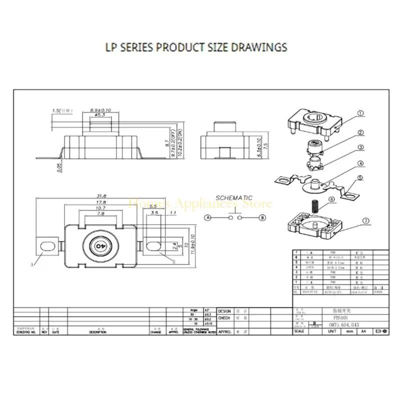 D0AB 10X Mini đèn pin nhấn công tắc thay thế công tắc vi mô tự khóa 1NO