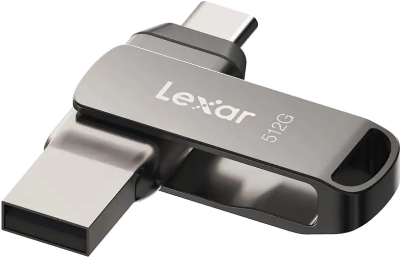 

Флеш-накопитель USB 3.2 Type-C и Type-A на 512 ГБ для iPhone 15, скорость до 170 МБ/с, металлический корпус с поворотным механизмом