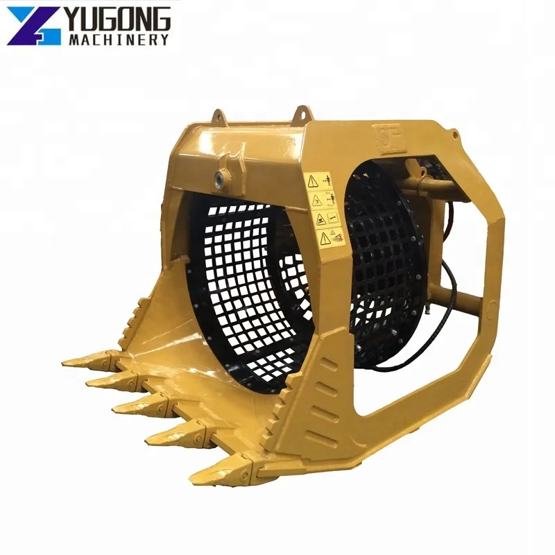 YG Excavator Bucket Sieve Bucket Screening Bucket for Excavator Attachments Rotating Sieving Bucket with Mesh Screen