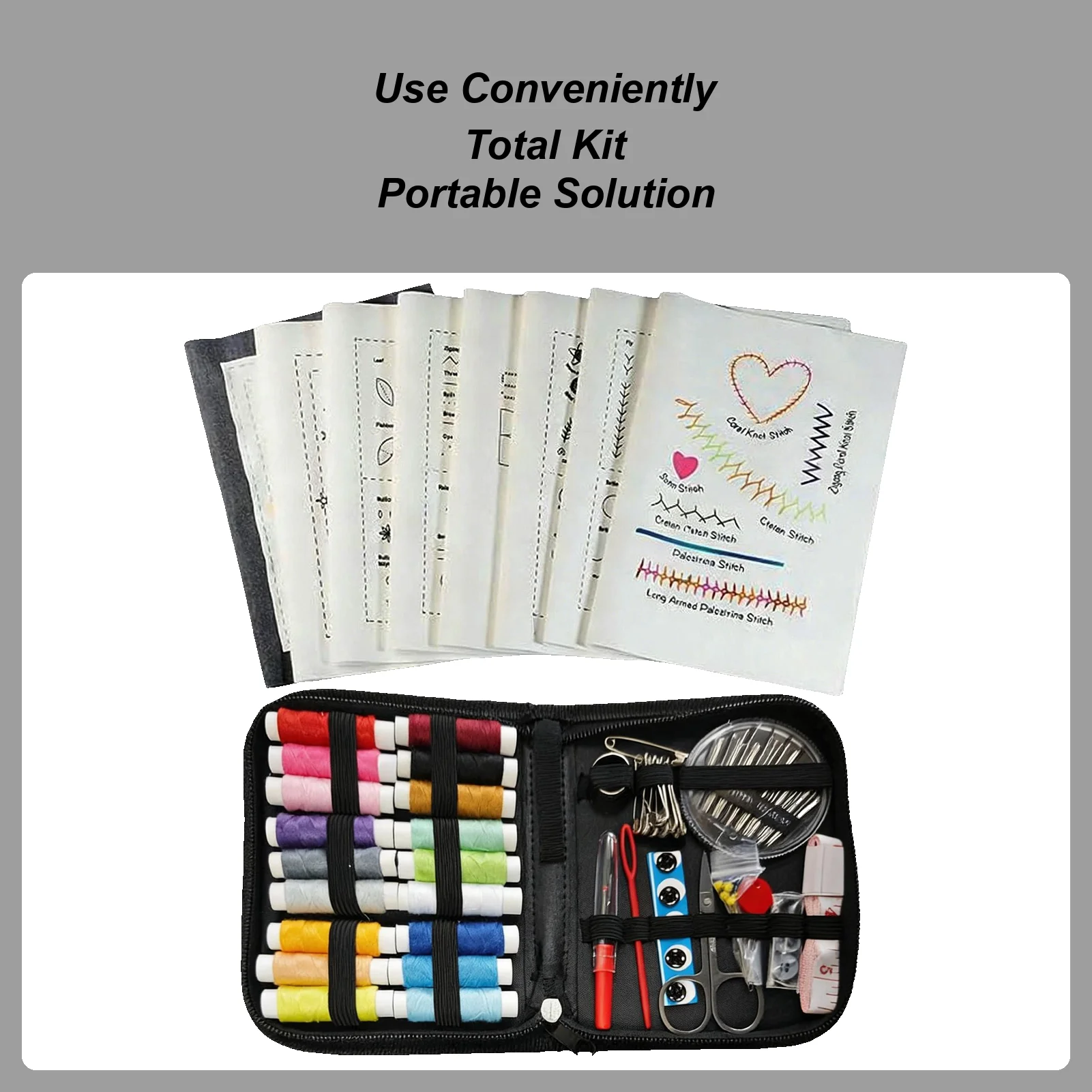 

EmbroideryStitch Book Kit Embroidery StitchBook with Fabric Pages DIY Sewing Kit with Floral Motifs Gift for Craft Lovers