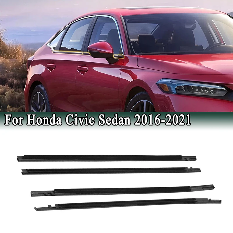 

Наружный уплотнитель стекла двери (молдинг) для Honda Civic Sedan 2016-2021, артикулы 72410-TBA-A01, 72450-TBA-A01