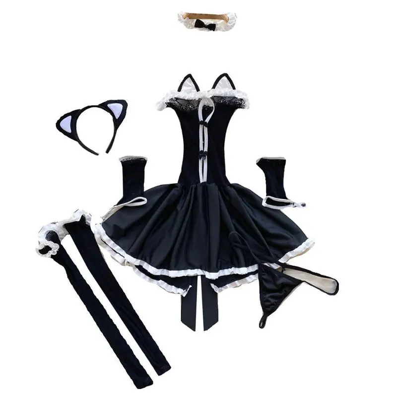 Sexy Cosplay Costume Maid Outfits Exotic Bodysuit Clothing Lolita Bra and Panty Set Stockings Anime Bikini Set Kawaii Girls