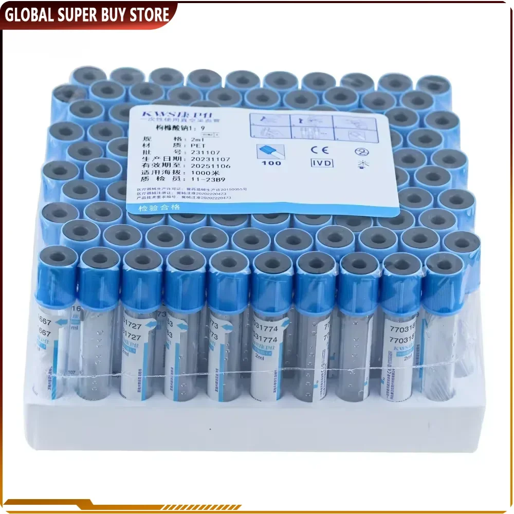 esteril tampado cedrato de sodio 19 tubos de coagulacao de coleta de sangue 100 pecas tubo de plastico animais de estimacao suprimentos de laboratorio 10ml 5ml 2ml 01