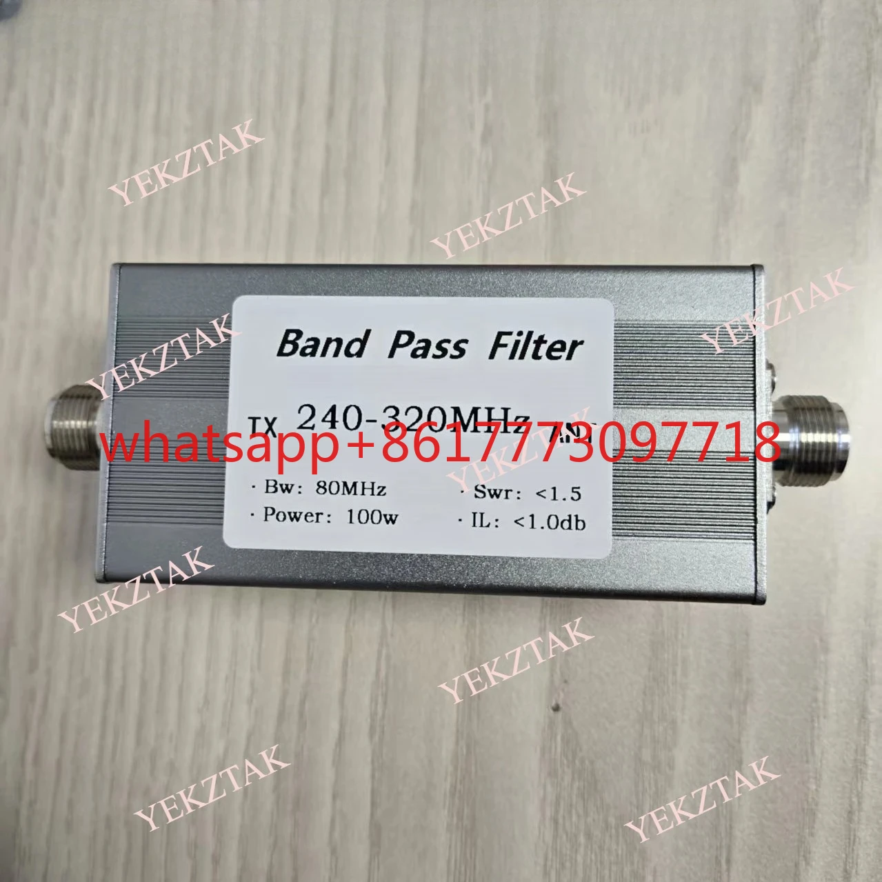 

Полосовой фильтр 240-320 МГц, 100 Вт, с разъемом N-типа, для подавления помех и фильтрации гармоник