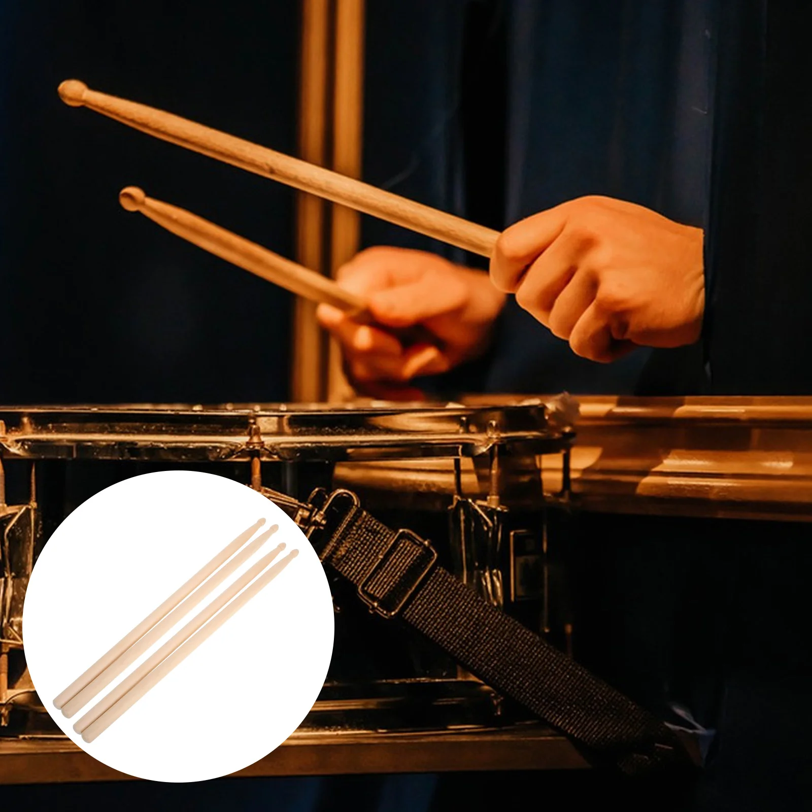 

Natural Wood Drumsticks 5A Sticks Smooth Surface Comfortable Grip Drum Practice Sticks For Students