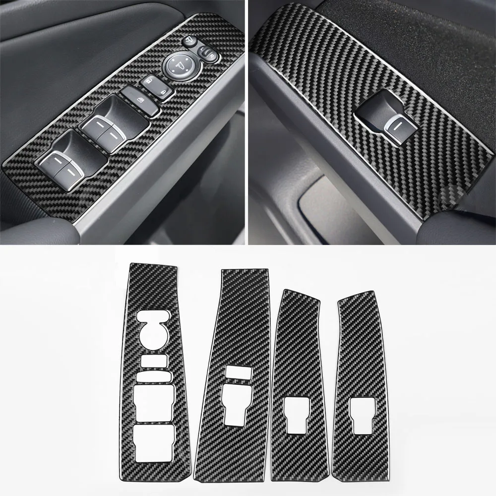 

4pcs for Honda Civic 2022 Car Window Lift Switch Button Panel Decor Cover Sticker Trim Auto Interior Accessories Carbon Fiber