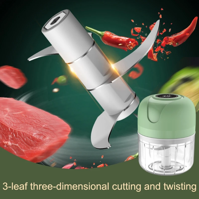 Electric Garlic Chopper 100ML Garlic Grinder Masher Onion Chopper Processor Rechargeable Processor Dropship