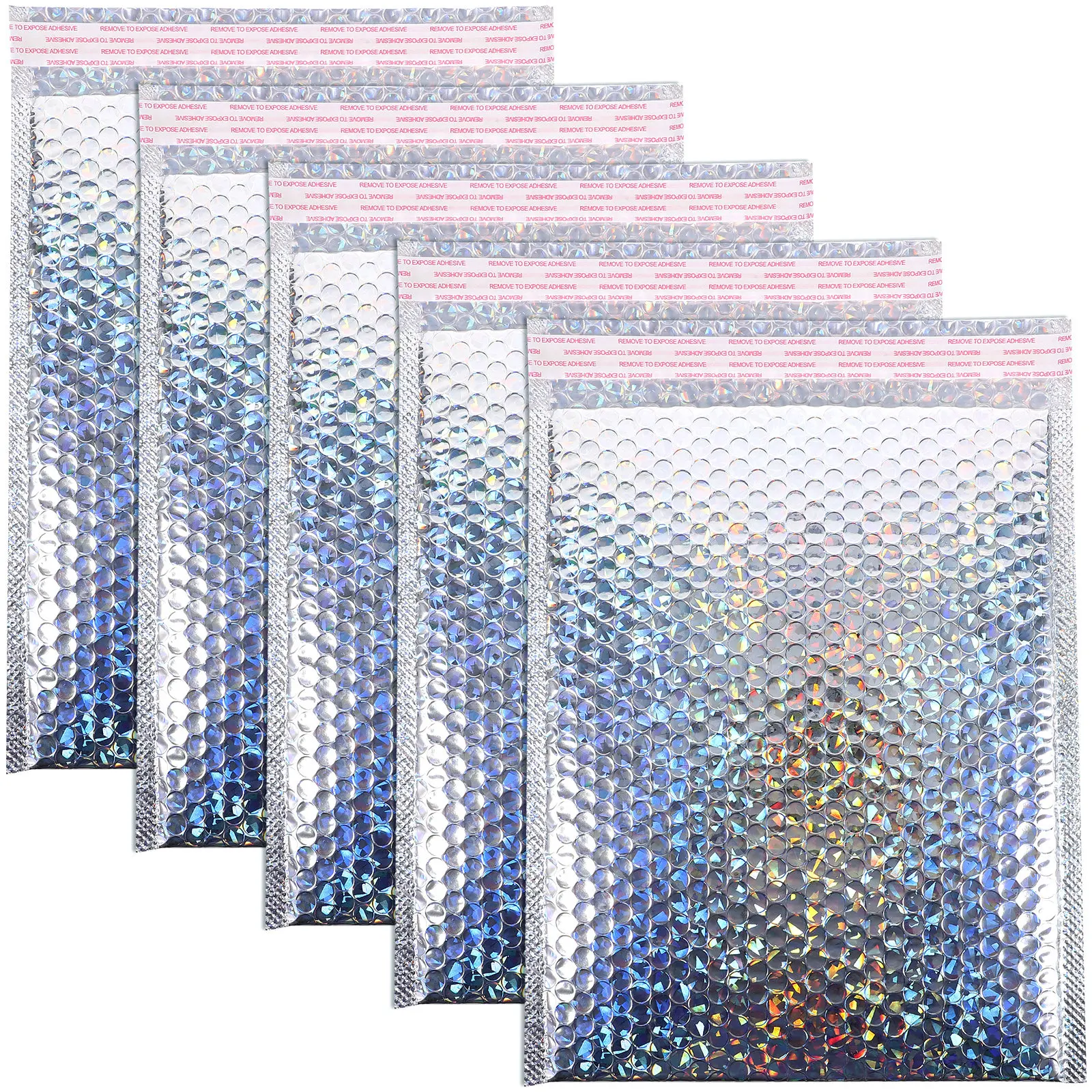 

5Pcs Bubble Packaging Bags Self-Adhesive Padded Mailers Shock Absorption Shipping Bags for Clothing Packaging Storage