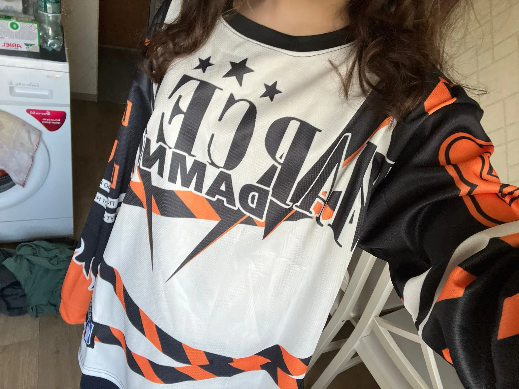 

Винтажная футболка Y2k марселин Джерси с длинными рукавами Harajuku, уличная одежда, повседневные бейсбольные топы из джерси 2000-х годов, мужская одежда больших размеров