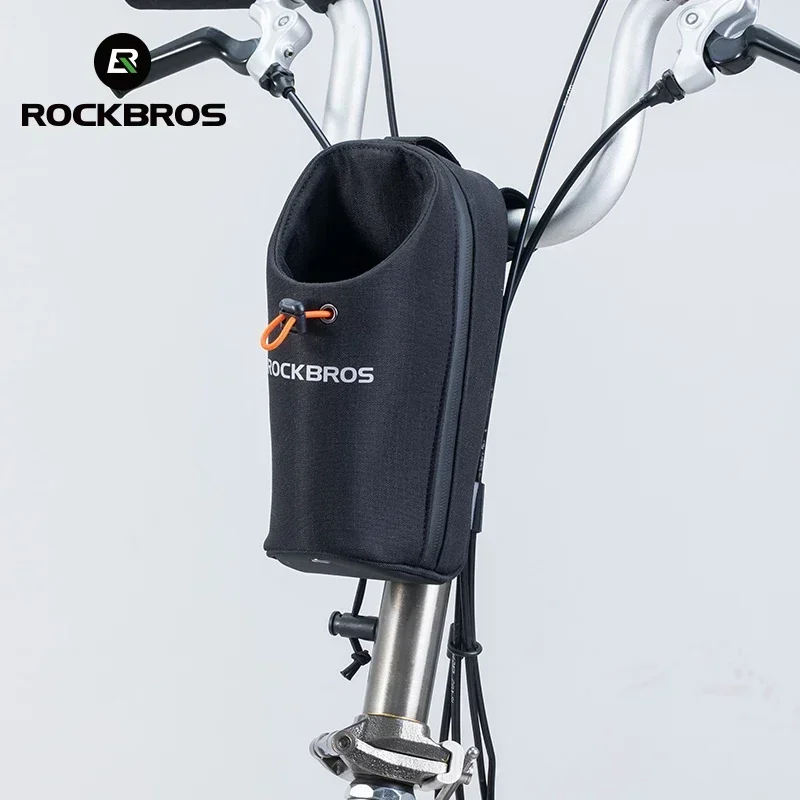 ROCKBROS Fahrrad-Reittaschen, verstellbare Taschen mit großem Kaliber, Fahrradtasche, Vordertasche, Wasserflaschentasche, 1,5 l, zusammenklappbares Fahrrad, Mountain Road