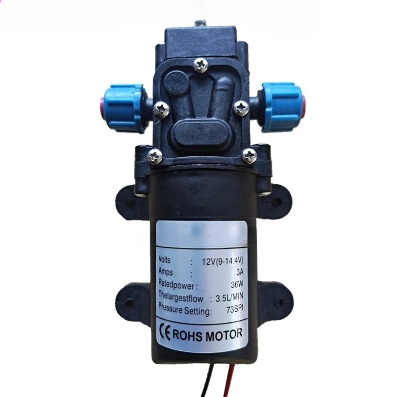 DC12V 18V 24V Backflow Diaphragm Pump Adjustable Pressure Sprayer Car Wash Water Pump 36W-70W