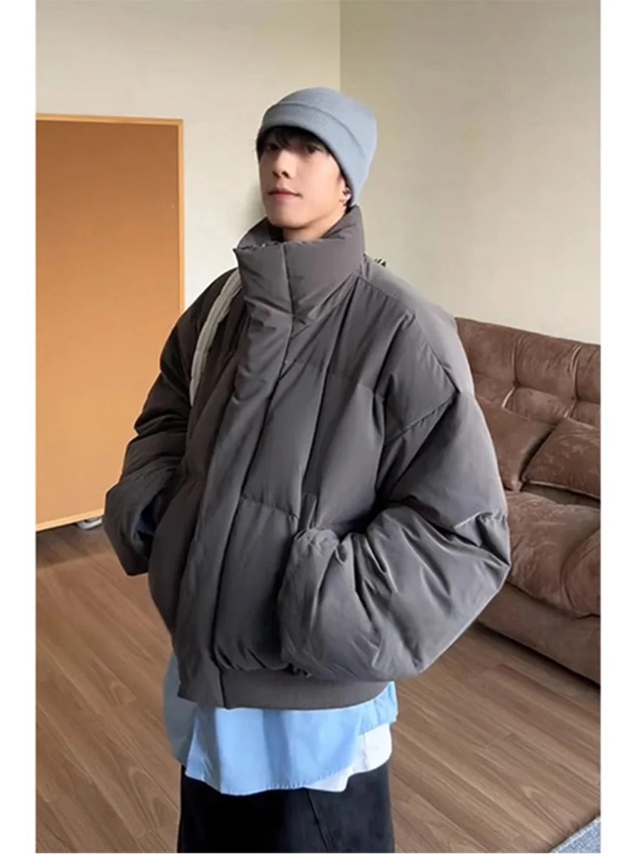 

Cleanfit Men's down Cotton Jaet Warmth Bread Sle Stand Collar Winter Faionable Urban ort Zipper Closure Color