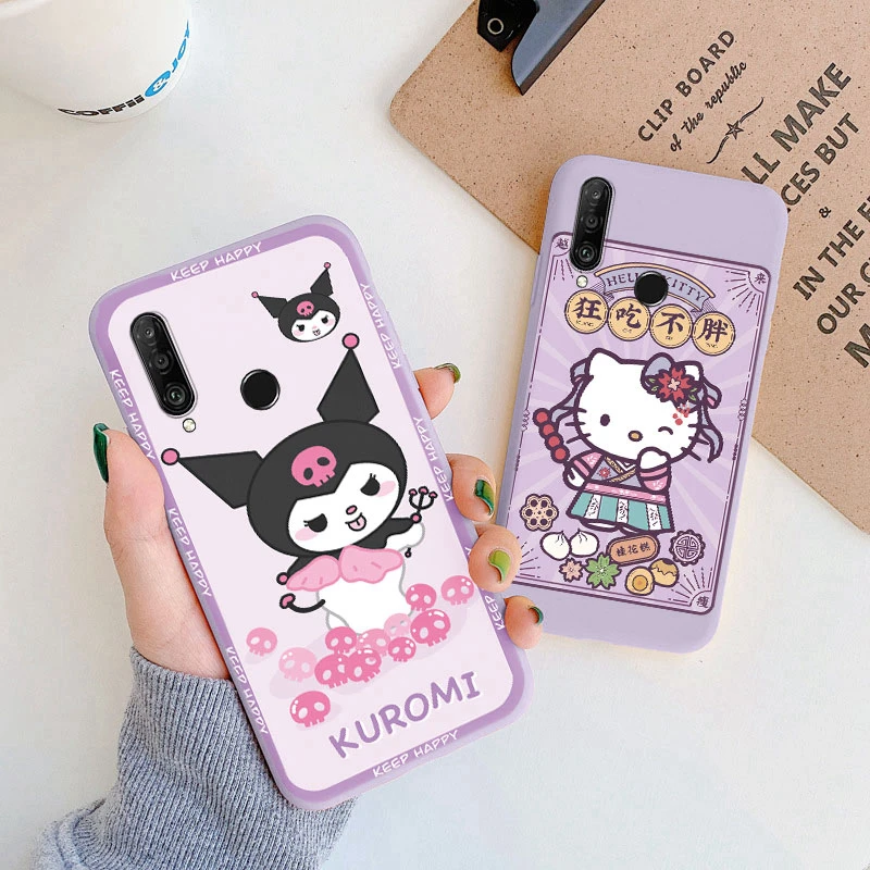 Handy hülle für für Huawei P30 Lite P30 Mädchen Anti-Drop niedlichen Cartoon Cinna moroll Kuromi Hallo Kitty Silikon Soft Back Print Cover