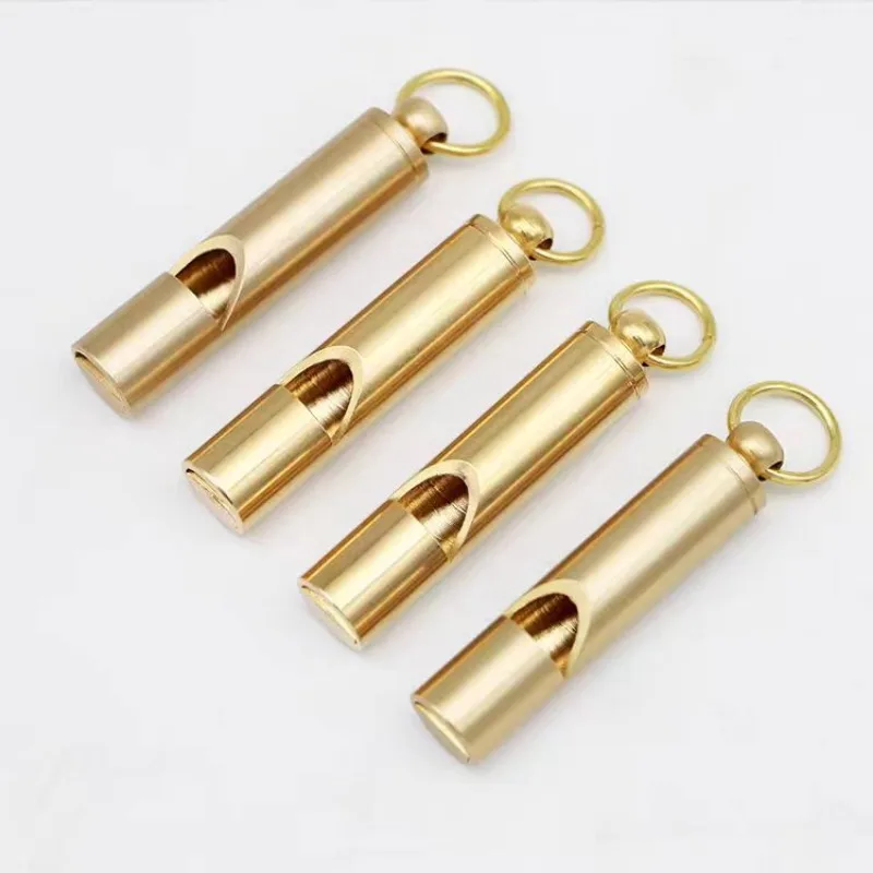 Brass Whistle High Decibel Portable Outdoor Whistle Hiking Camping Life-Saving Whistle Referee Training Whistles Outdoor Gadgets