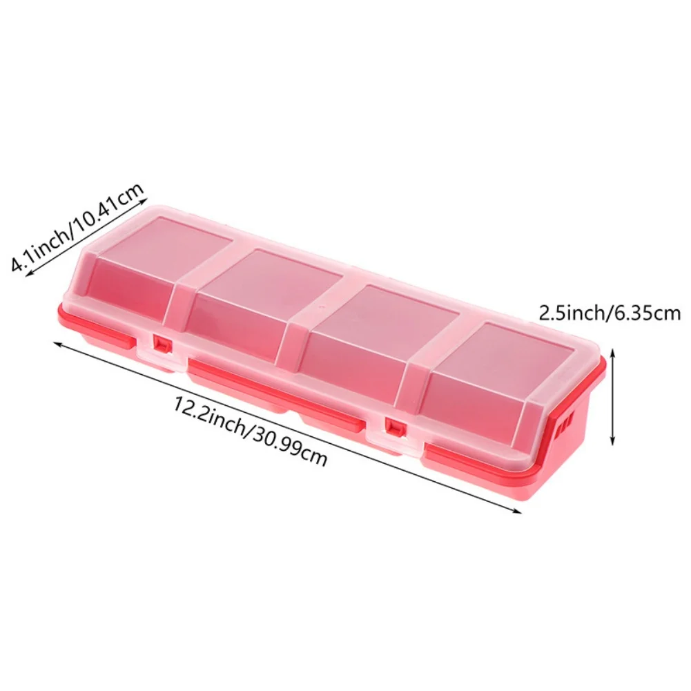 1x Screw Parts Storage Box Plastic Screw Organizer Box With 4 Compartment Tool Part Container Bin With Transparent Lid