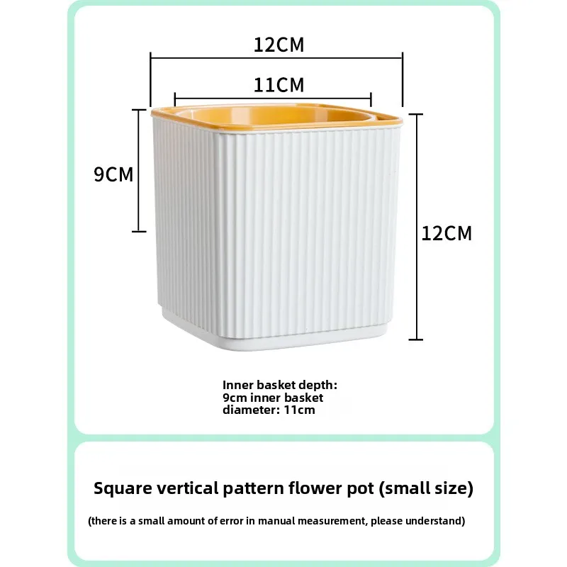 الشمال نمط عمودي شريط مربع الذاتي سقي كسول زارع البلاستيك الراتنج سميكة داخلي شرفة وعاء النباتات الخضراء