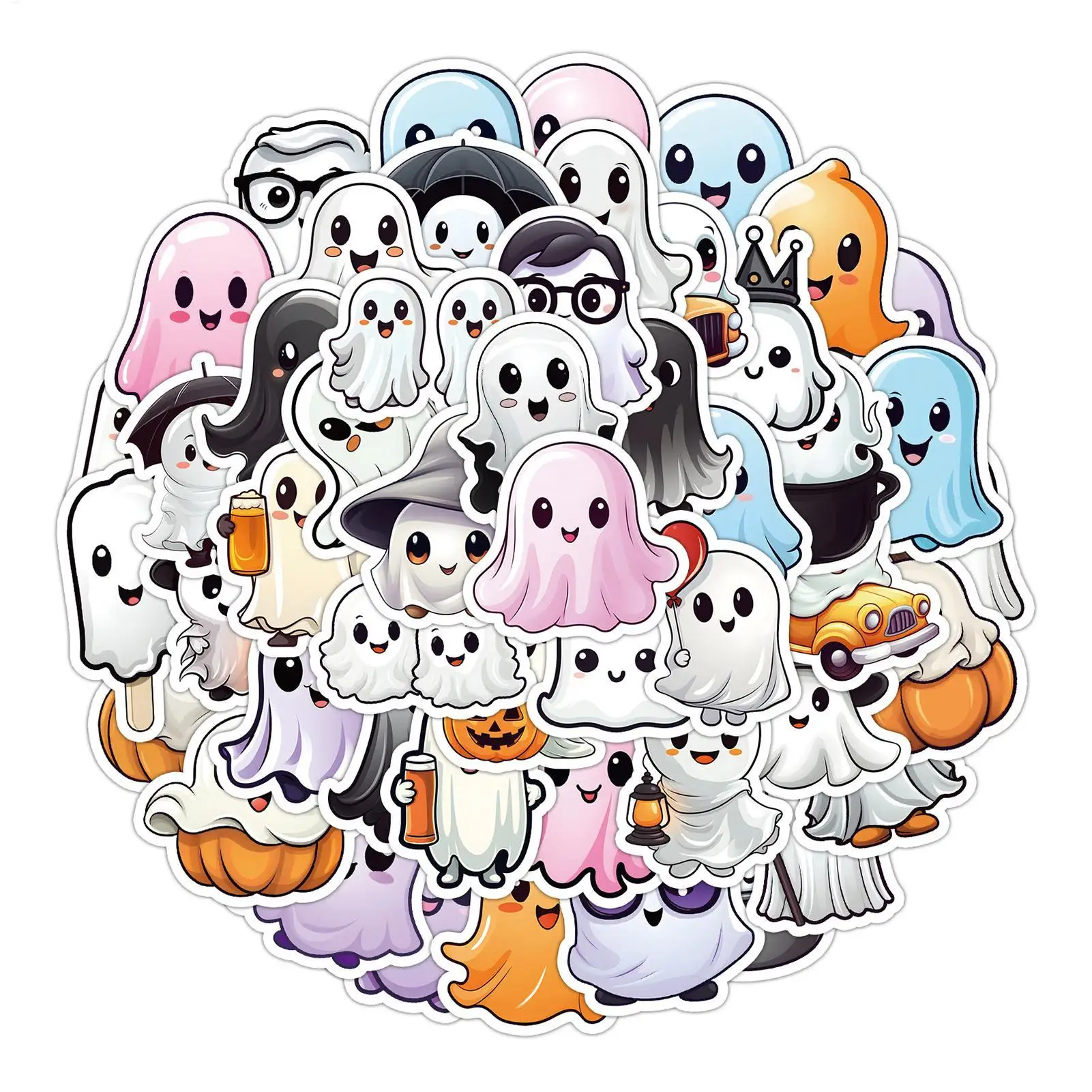 Ghost Stickers Spooky Gothic Cute Waterproof Decal Decorations Halloween Cute Stickers for Notebook Luggage Wall Window Mirror