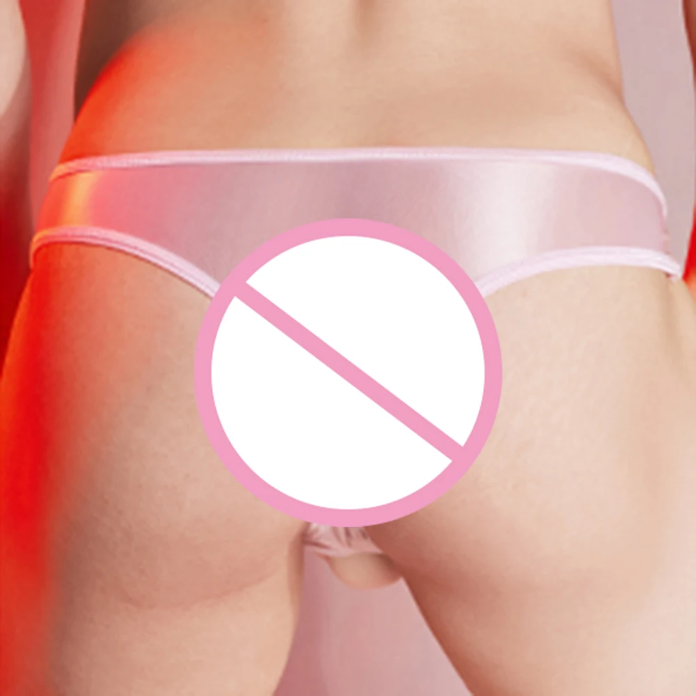 رجل JJ غمد ملخصات سيسي الحقيبة سراويل النفط لامعة الفيل-الأنف جذع ثونغ Underpant منخفضة الخصر الملابس الداخلية الملابس الداخلية ثونغ #6