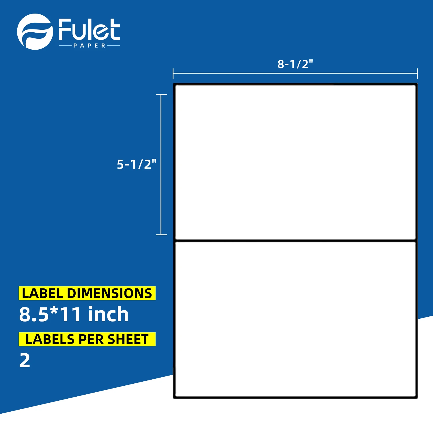 2 labels per sheet 100 sheets size 8.5x11 inch matte sticker paper label sheet  for laser and inkjet printers