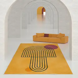Nordic Modern Minimalist Living Room Carpet Non-slip Stain-resistant Luxury Bedroom Rug Home Decoration Fluffy Square Vortex Rug
