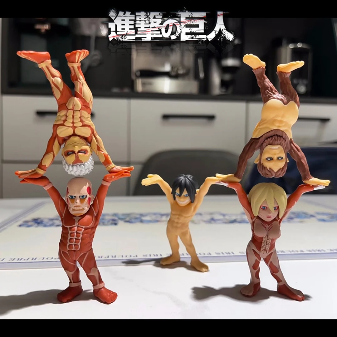 Figura de Anime attaque sur Titan de 6cm, figurine d'action d'Eren Jaeger, 5 uds., modèle de colección, decoración de habitación,