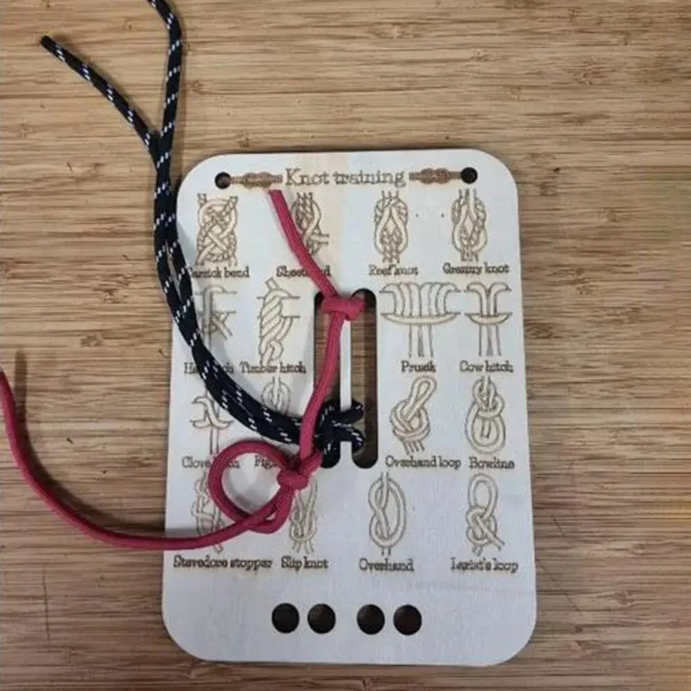 1 Set of Knot Tying Tools, Knot Practice Training Board, Outdoor Camping Knot Practice Tool, Rope Knot Practice Board S003967