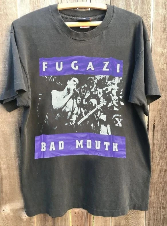 Camiseta Unisex de manga corta de color carbón de los años 90 de Fugazi Bad Mouth, camisetas gráficas Vtg Harajuku