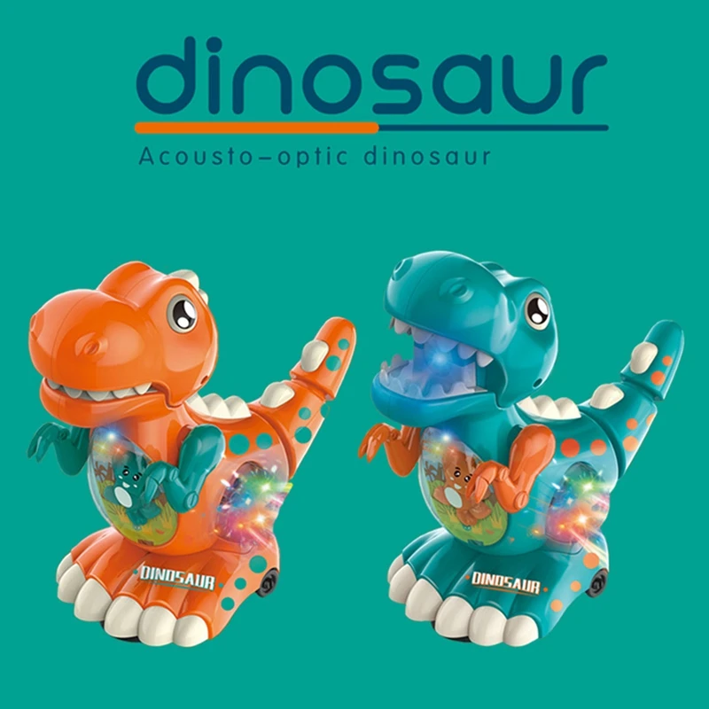 Mainan penerangan musik dinosaurus elektrik anak-anak, hadiah mainan luar ruangan anak-anak