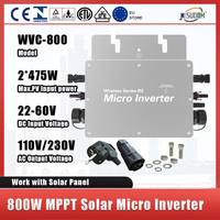 Grid Tie Inverter 800W DC22-60V to 110V/230V Auto. Output Solar Microinverter with Tuya APP WIFI Monitor