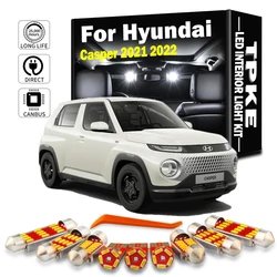 TPKE 10Pcs Canbus LED Interior Map Dome Trunk Reading Light Kit For Hyundai Casper 2021 2022 Car License Plate Bulbs Accessories
