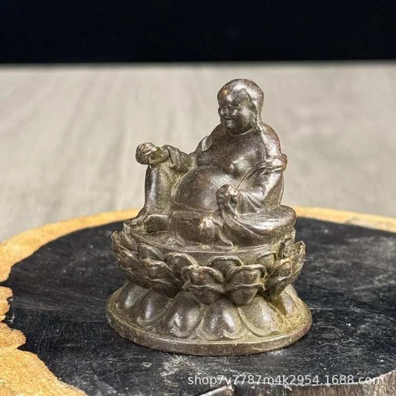 Brass alloy crafts: Smiling Buddha home decoration ornament