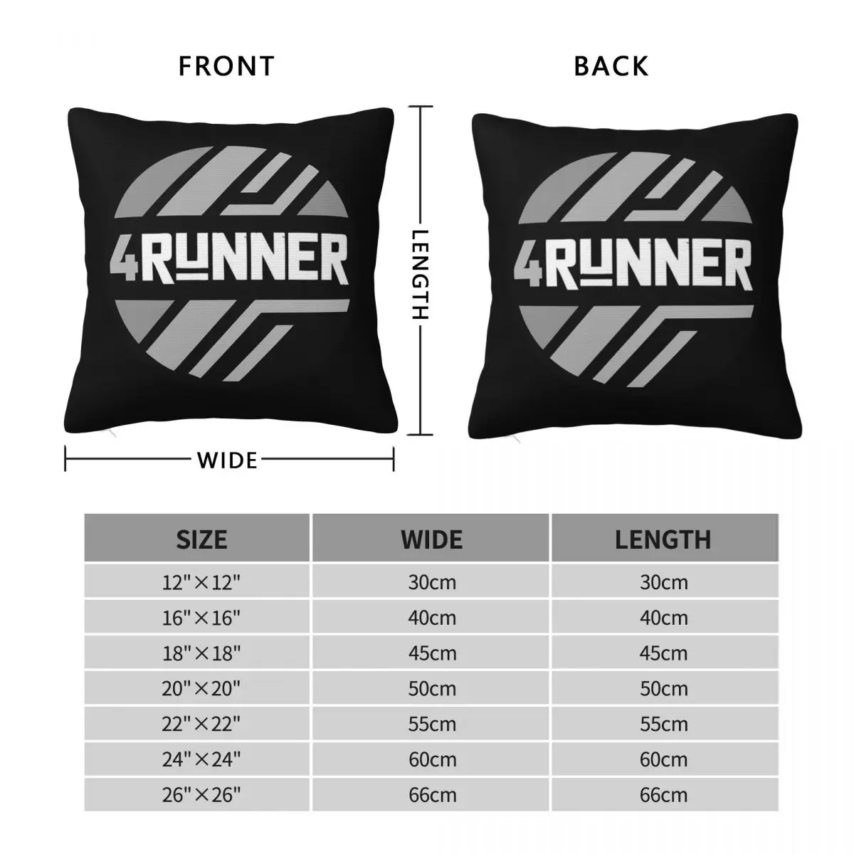 4runner Off Road Square Pillowcase Polyester Linen Velvet Pattern Zip Decor Bed Cushion Cover