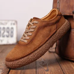 Male Genuine Leather Social Shoe Lace-up Casual Shoes For Men Cow Suede Flat Sapato Masculino Zapatos Chaussures Designer Shoes
