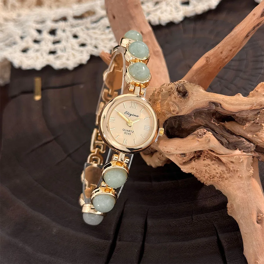 Tiger Eye Stone Meilad Middle aged Peacock Stone Women's Quartz Watch Women's Turquoise Bracelet Watch