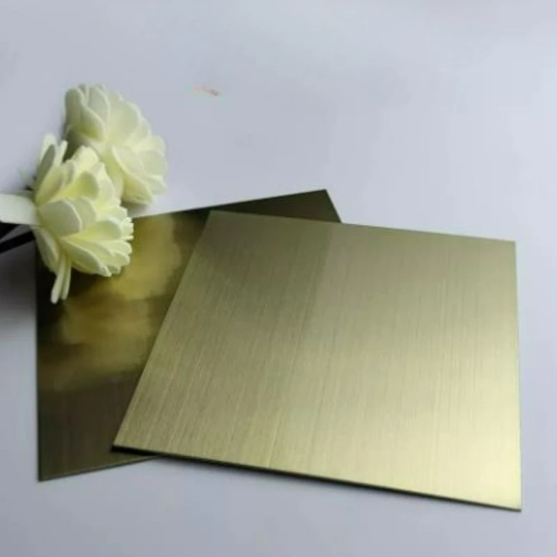 Thick 0.55~1.15mm 304 Brushed Stainless Steel Plate 4-Color Gold Silver Rose Gold Black Brushed Finishing100x100/200x200/300x300