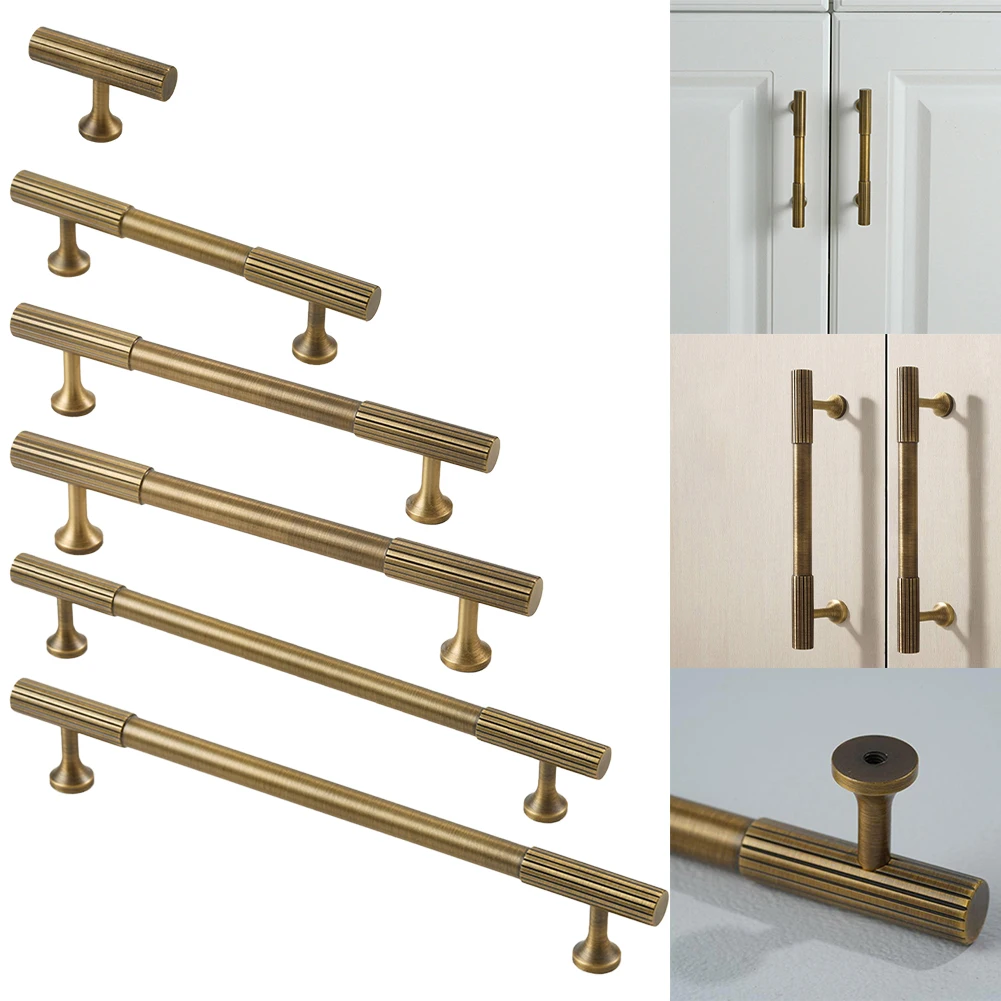 1pc Antique Bronze Handles Solid Brass Handle Furniture Handle Drawer Cabinet Door Long Pulls T-bar Furniture Hardware