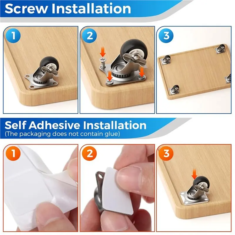 VEHO-Pack Of 28 Swivel Castors With Brakes 25Mm Furniture Castors Small Load Capacity 112 Kg Transport Castors 360 Degree