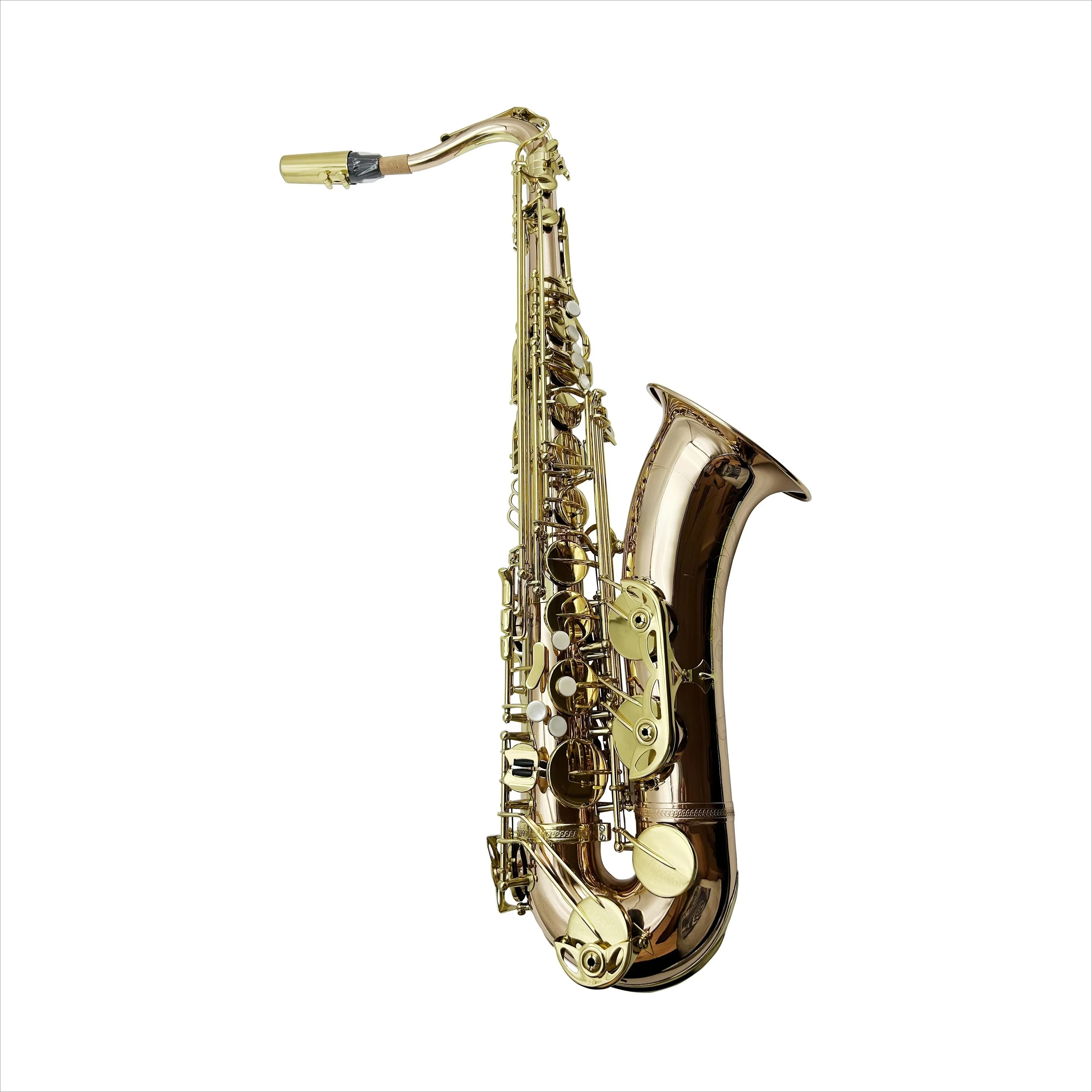 Professional Phosphorus Copper Double Sterns Tenor Saxophone Woodwind Instrument BB Adjustable Foldable Waterproof