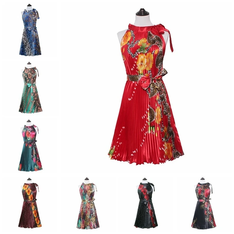 女性ファッション ピンク ブラック カラフル レオパード柄 マキシ丈ワンピース ホルターネック カットアウト ツイストディテール オープンバック ノースリーブ ロングドレス